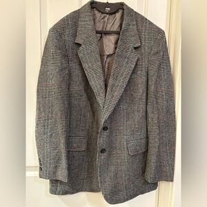 Towncraft Men’s Blazer Jacket 42R Glen Plaid Wool Blend Vintage Style